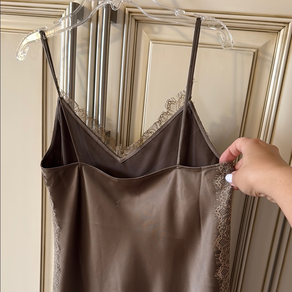 Club Monaco Brown Lace Trim Cami Top - Picture 5 of 5